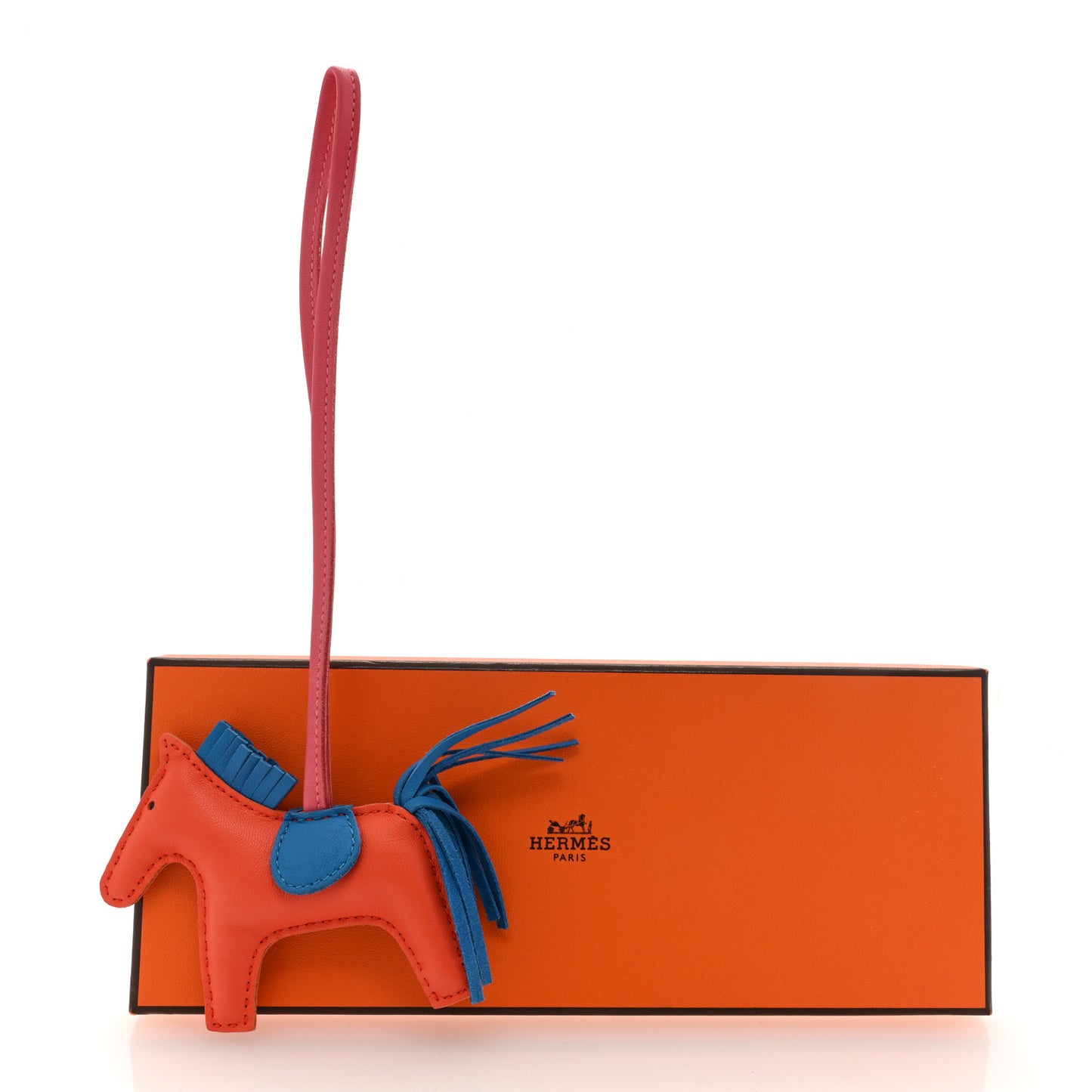 Milo Lambskin Grigri Rodeo Horse Bag Charm PM Orange Poppy