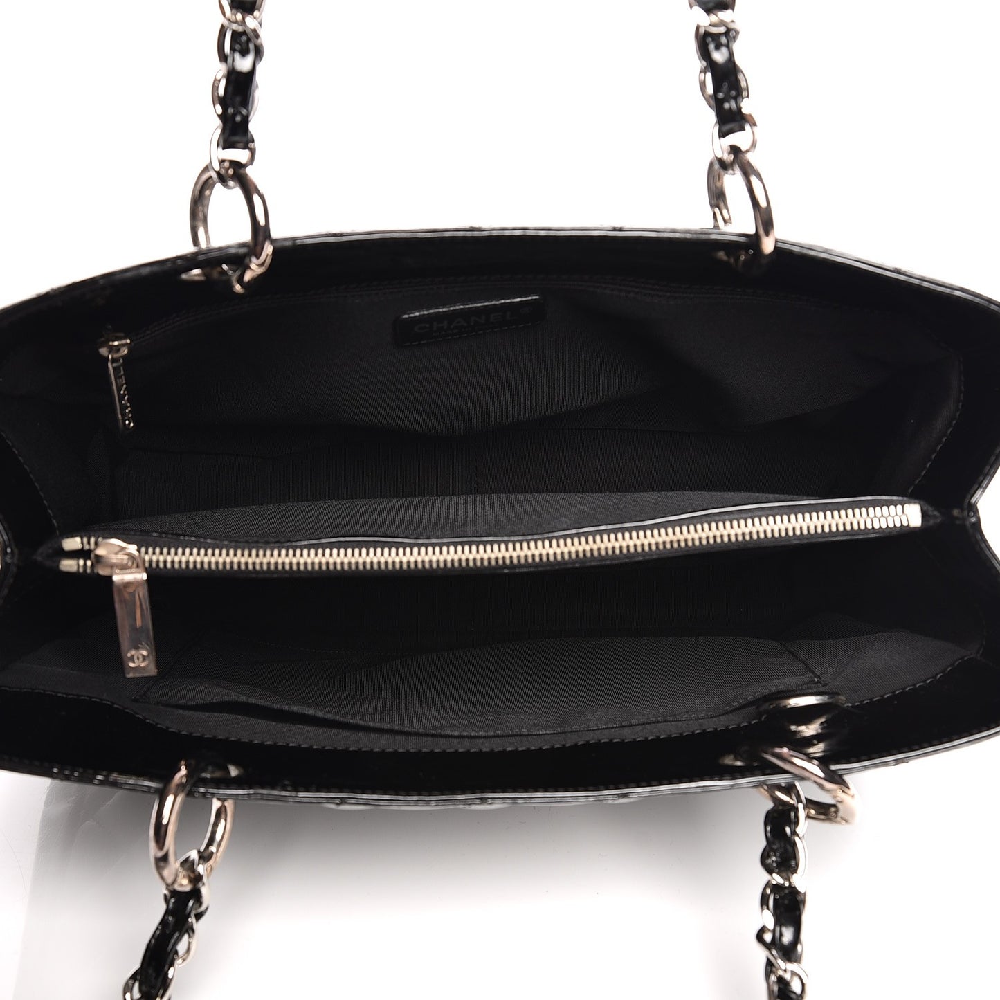 Patent Quilted Grand Shopping Tote GST Black