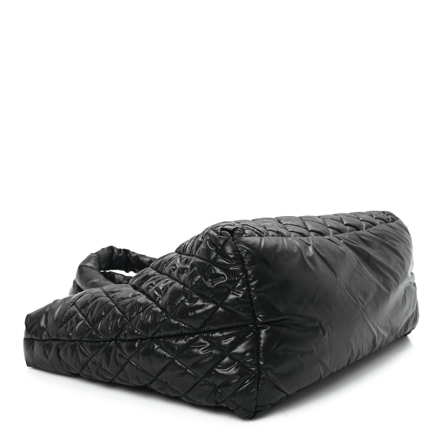 Nylon Quilted Large Coco Cocoon Tote Black