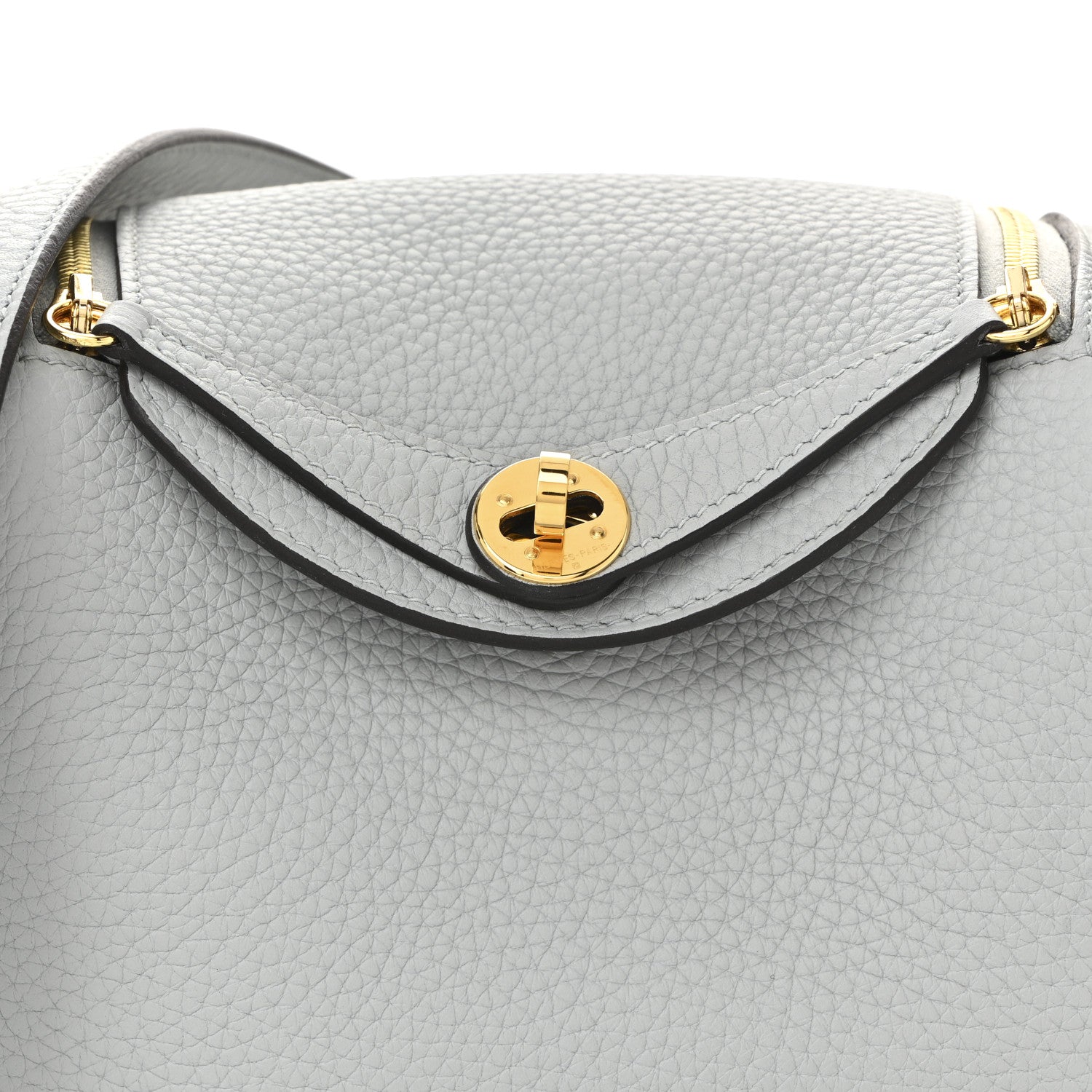 Hermes Taurillon Clemence Mini Lindy 20 Bleu Glacier 8 of 11