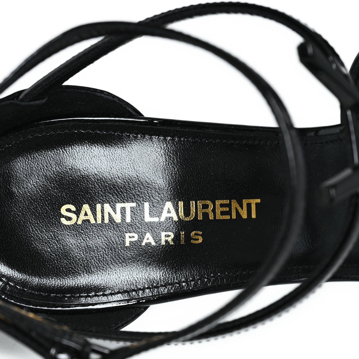 Saint Laurent Patent Cassandra 100 Ankle Strap Sandals 39 Black 8 of 10
