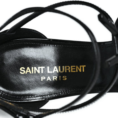 Saint Laurent Patent Cassandra 100 Ankle Strap Sandals 39 Black 8 of 10