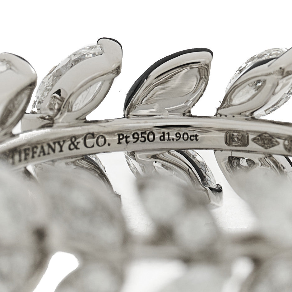 Tiffany Platinum Diamond Victoria Vine Ring 53 6.5 4 of 6