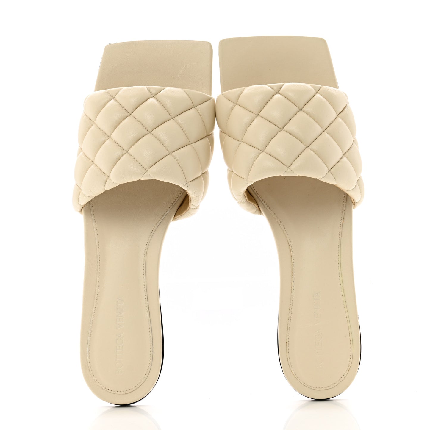 Nappa Matelasse Padded Flat Sandals 40.5 Sea Salt