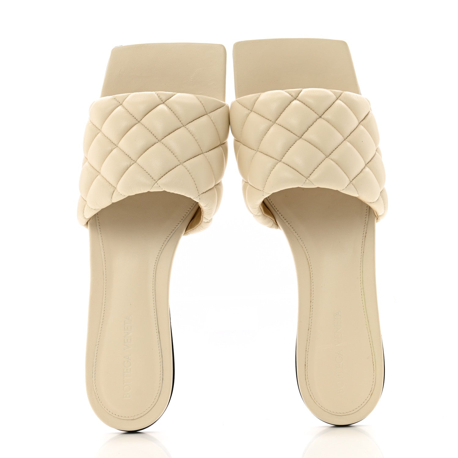 Bottega Veneta Nappa Matelasse Padded Flat Sandals 40.5 Sea Salt 2 of 8