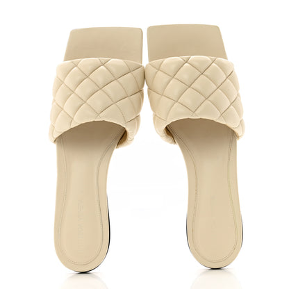 Bottega Veneta Nappa Matelasse Padded Flat Sandals 40.5 Sea Salt 2 of 8