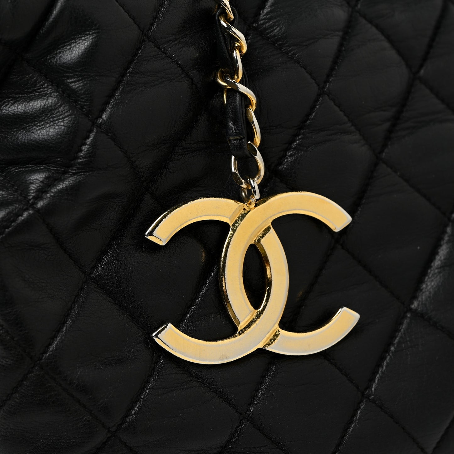 Lambskin Quilted Tote Black