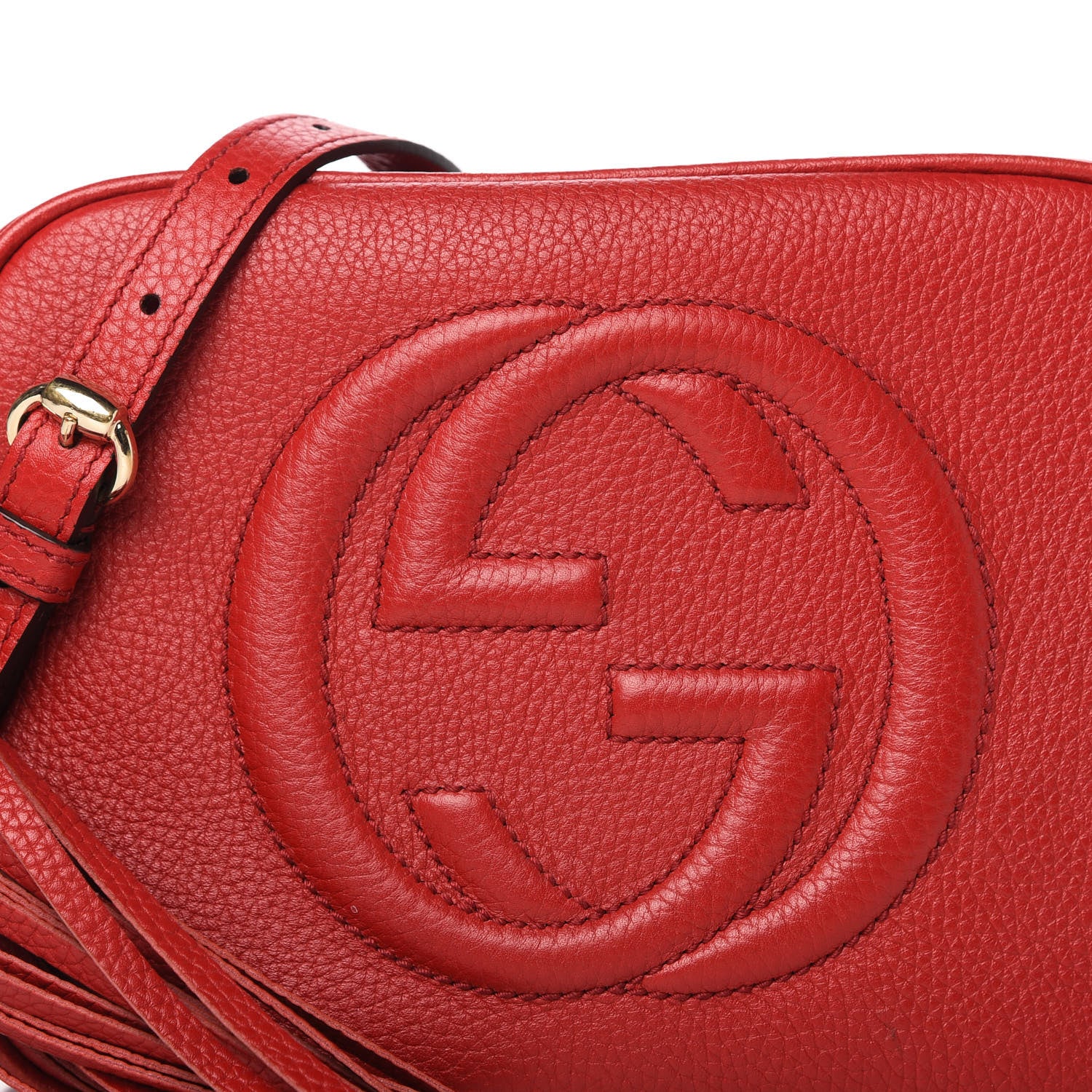 Gucci Pebbled Calfskin Small Soho Disco Bag Tabasco Red 10 of 12