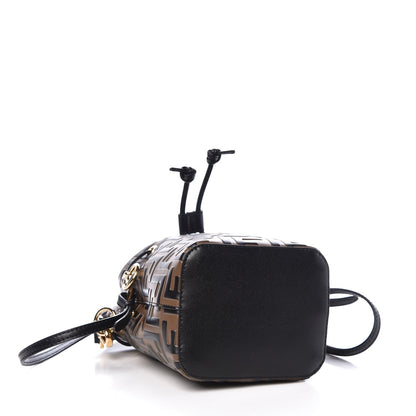 Fendi Vitello Liberty F is Fendi Bi-Color FF 1974 Embossed Mini Mon Tresor Bucket Bag Maya Black 4 of 8