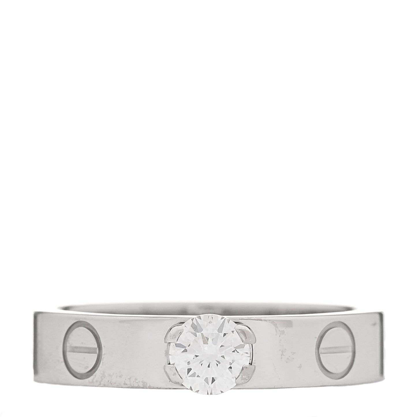 18K White Gold Diamond .23ct LOVE Solitaire Engagement Ring 48 4.25