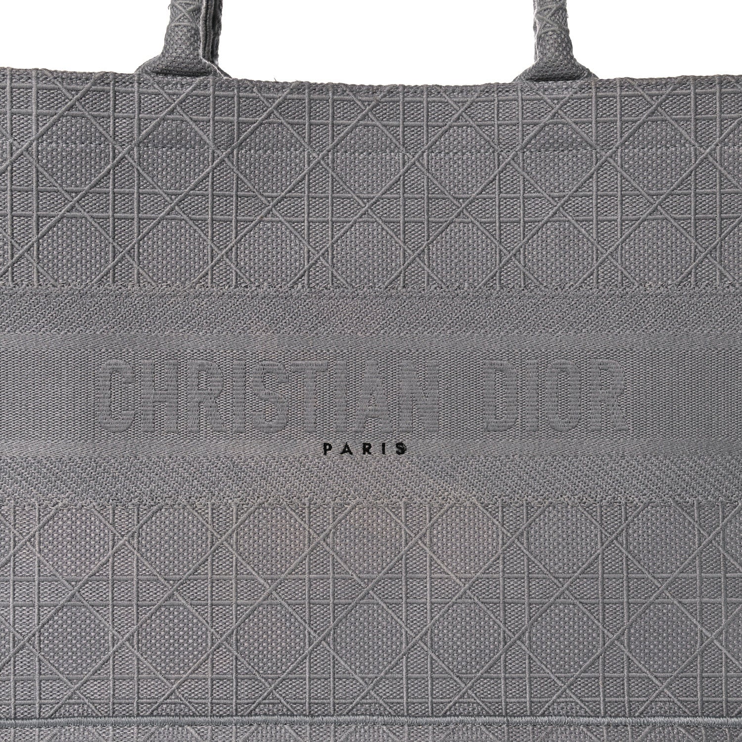 Christian Dior Canvas Embroidered Cannage Medium Book Tote Stone 8 of 15