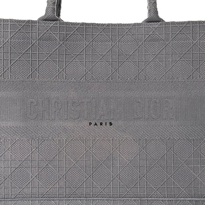 Christian Dior Canvas Embroidered Cannage Medium Book Tote Stone 8 of 15