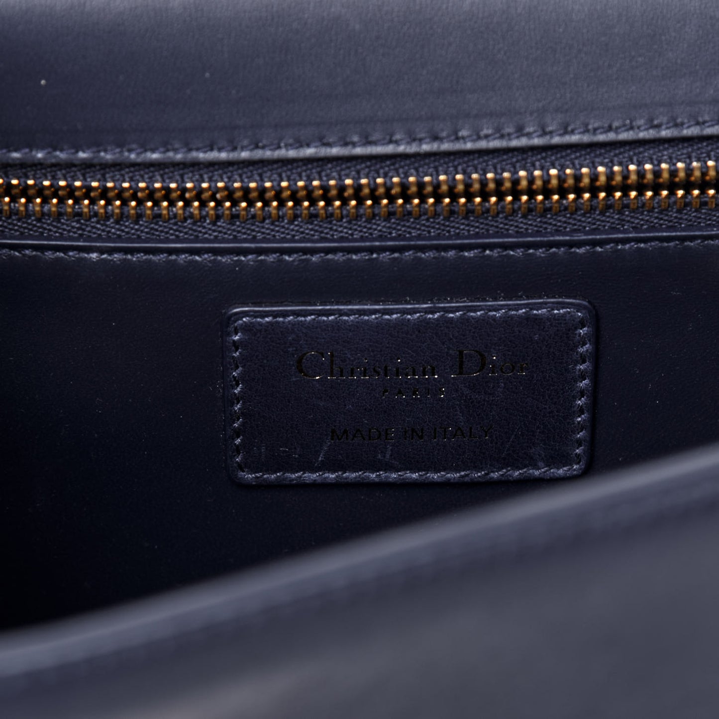 Shiny Crinkled Lambskin 30 Montaigne Flap Bag Indigo