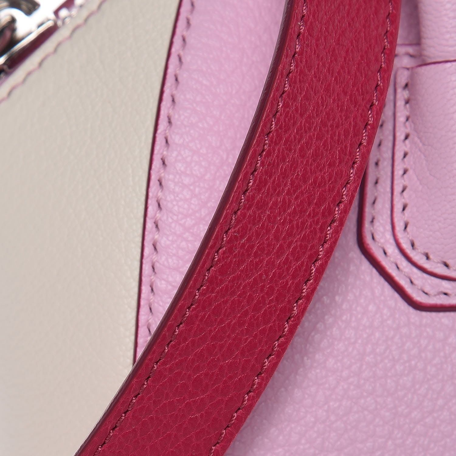 Givenchy Sugar Goatskin Mini Tri-Color Antigona Bright Pink White Fuchsia 7 of 10