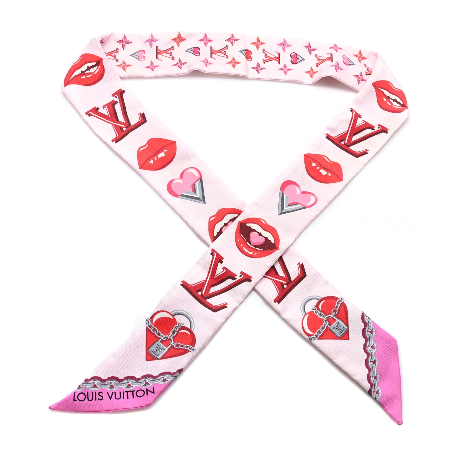 Silk Lucky Monogram BB Bandeau Rose Pop
