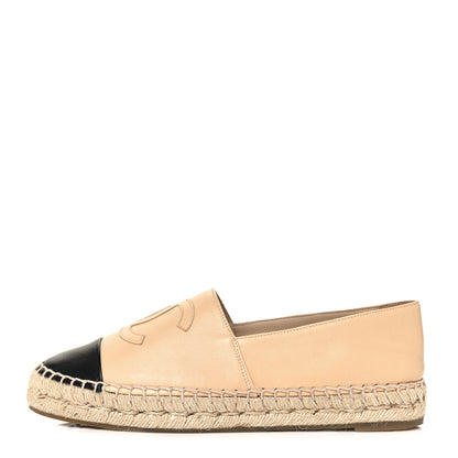 Chanel Lambskin CC Espadrilles 39 Beige Black 2 of 20