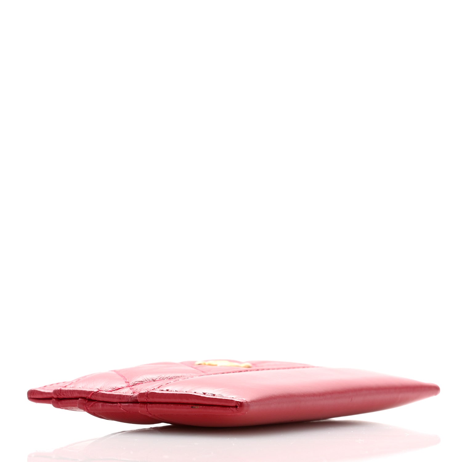 Chanel Aged Calfskin Quilted Gabrielle Card Holder Wallet Dark Pink 4 of 8