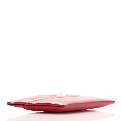Chanel Aged Calfskin Quilted Gabrielle Card Holder Wallet Dark Pink 4 of 8