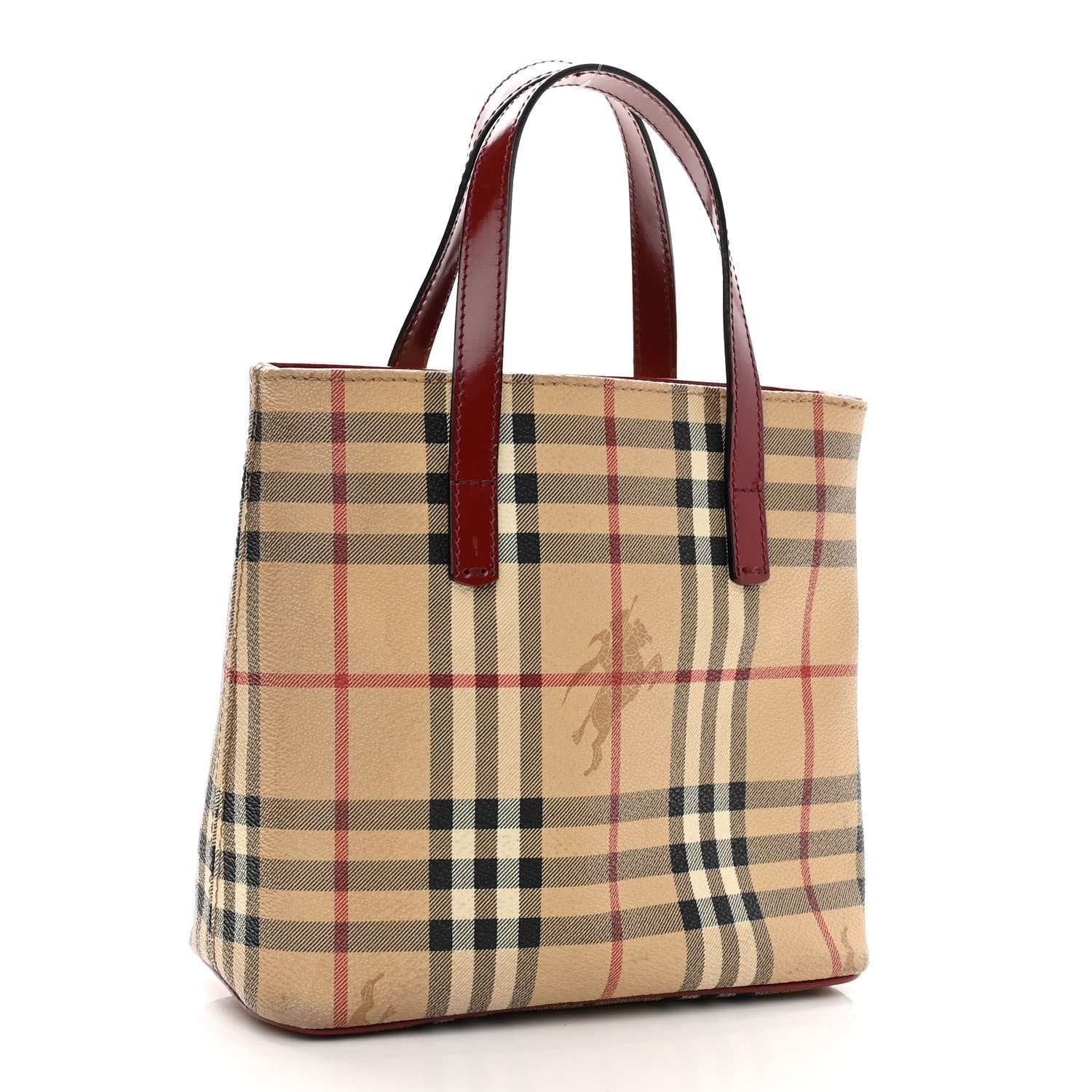 Burberry Haymarket Check Tote Red 2 of 9