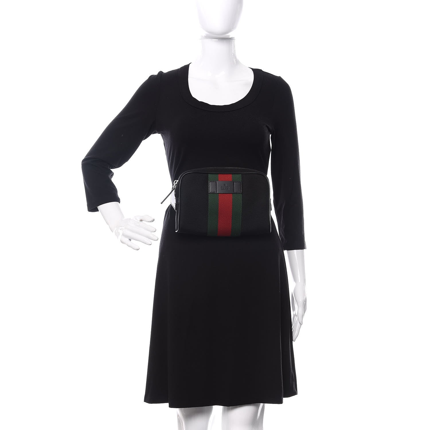 Gucci Canvas Web Slim Belt Bag Black 2 of 10