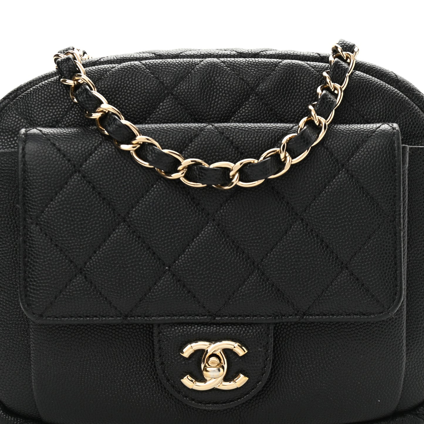Caviar Quilted CC Day Camera Case Black