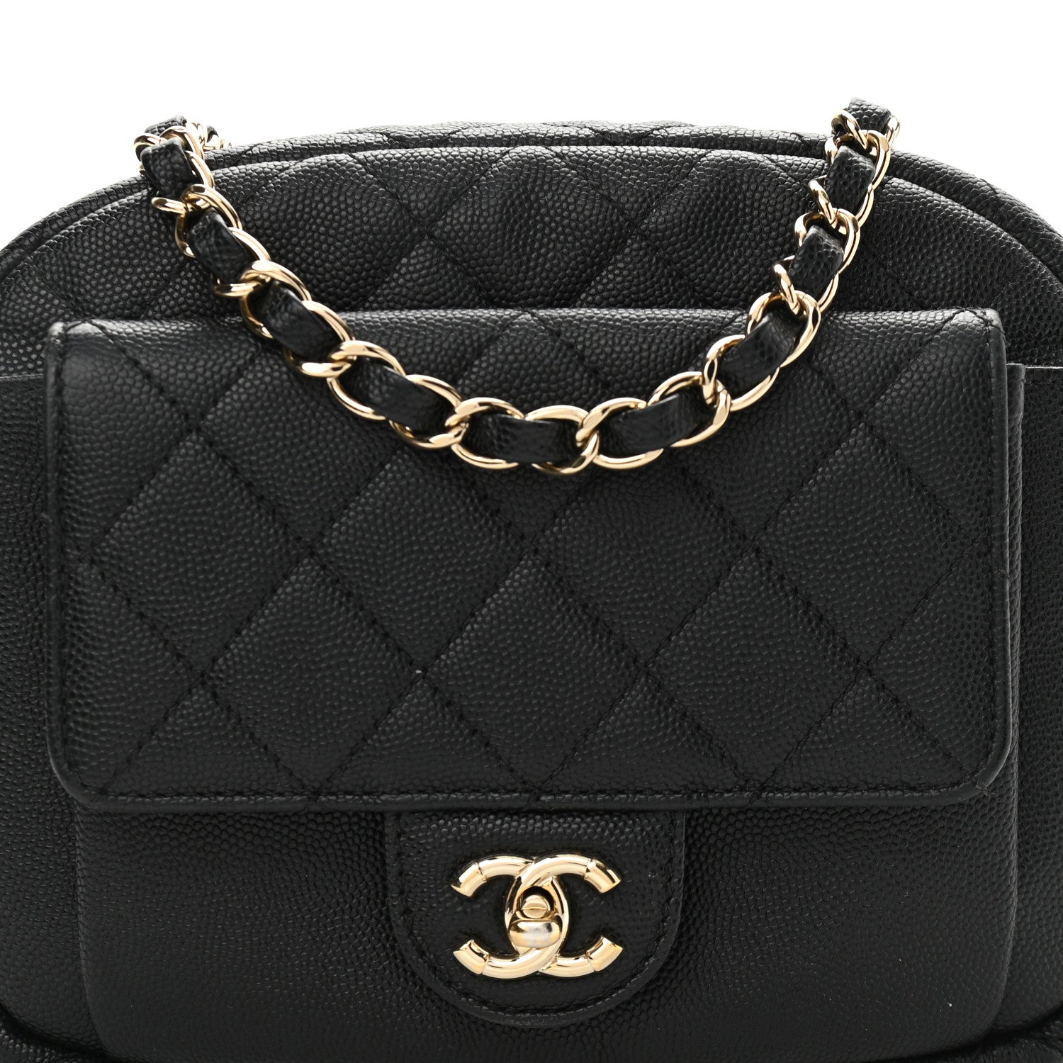 Chanel Caviar Quilted CC Day Camera Case Black 8 of 10
