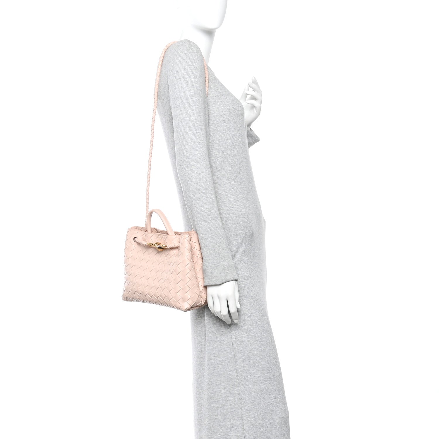 Bottega Veneta Nappa Intrecciato Small Andiamo Shoulder Bag Lotus 2 of 18