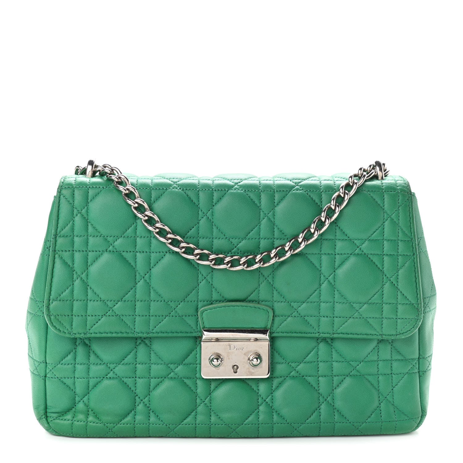 Christian Dior Lambskin Cannage Large Miss Dior Flap Green 1 of 13