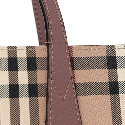 Burberry Grainy Calfskin Haymarket Check Medium Reversible Tote Dusty Pink 12 of 18