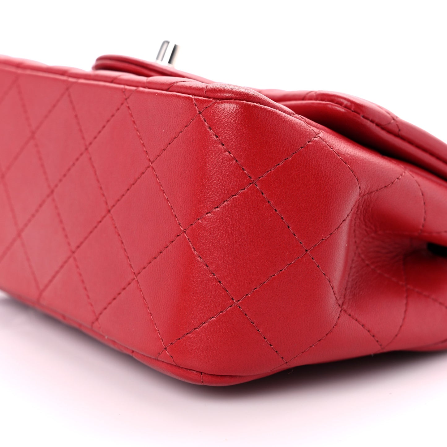 Lambskin Quilted Mini Square Flap Red