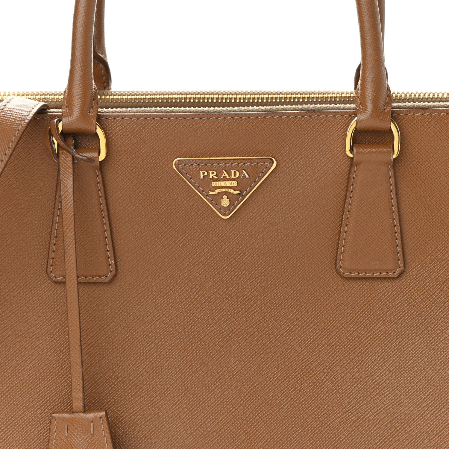 Prada Saffiano Medium Galleria Double Zip Tote Caramel 8 of 12