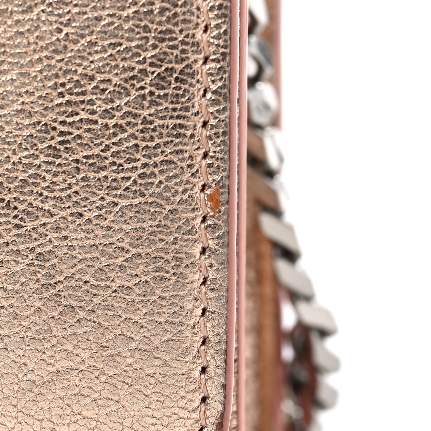 Metallic Calfskin Pandora Chain Wallet Light Pink