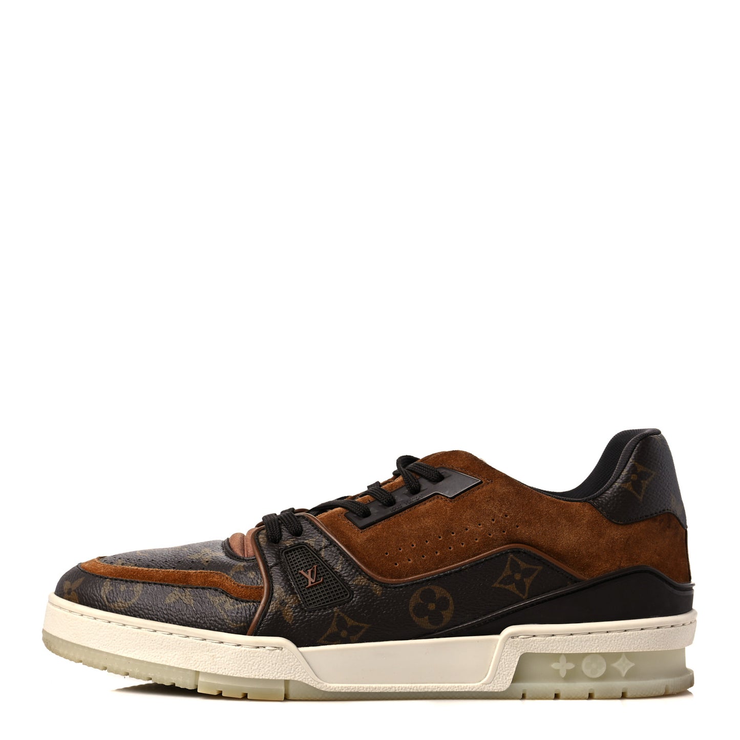 Suede Monogram Mens LV Trainer Sneakers 8 Brown
