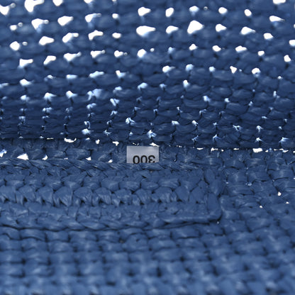 Prada Yarn Raffia Effect Crochet Logo Embroidered Shopping Tote Bag Celeste 6 of 10