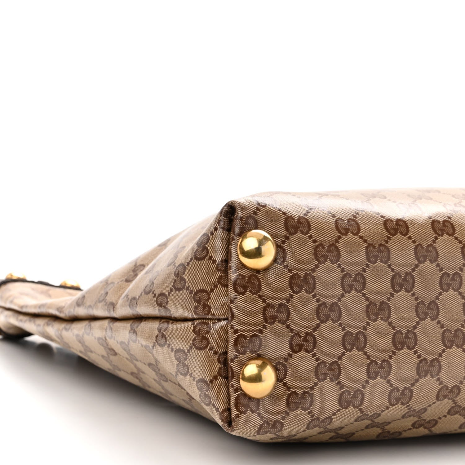 Gucci Crystal Monogram Large Babouska Vertical Shopping Tote Brown 9 of 12