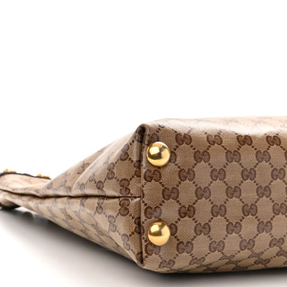 Gucci Crystal Monogram Large Babouska Vertical Shopping Tote Brown 9 of 12