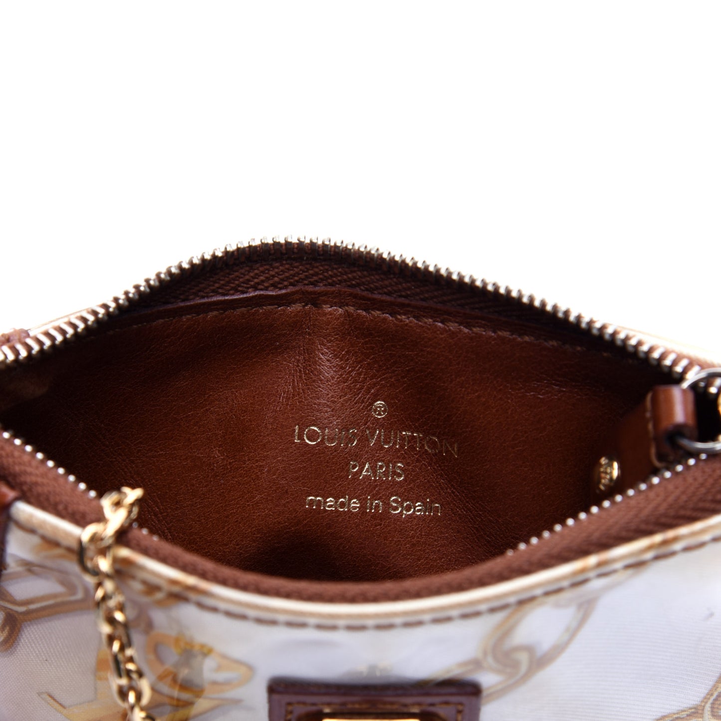 Monogram Charms Key Pouch White