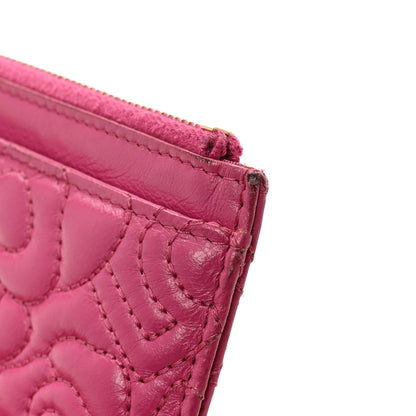 Chanel Lambskin Camellia Embossed Classic Zip Pouch Pink 9 of 12
