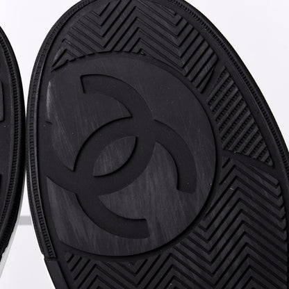 Chanel Calfskin Womens Logo Sneakers 37 Black White 8 of 11