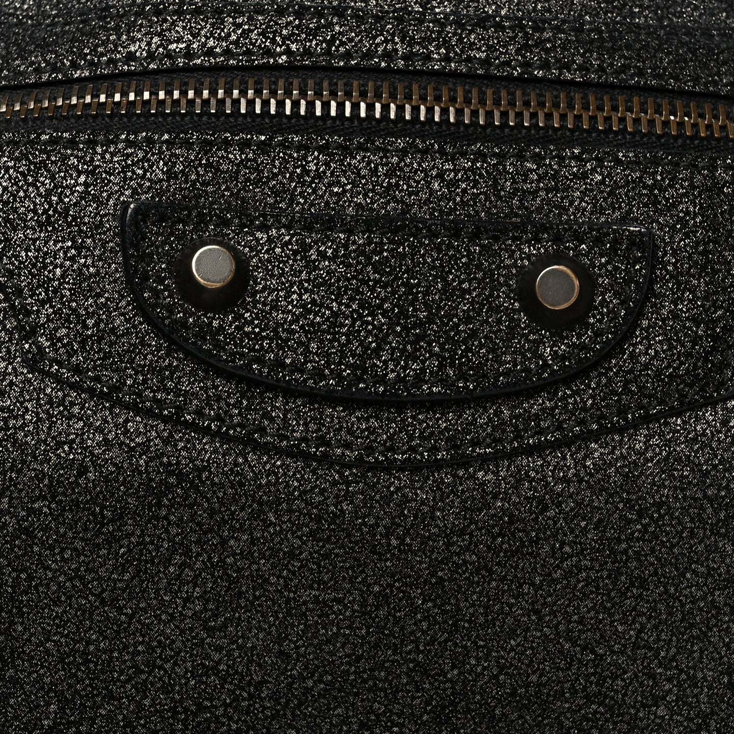 Metallic Craquele Calfskin Classic Hardware City Black