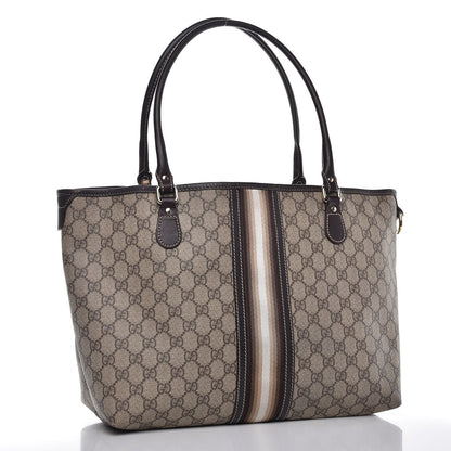 Gucci GG Plus Monogram Web Tote Dark Brown 3 of 17