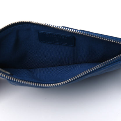 Chanel Caviar Quilted Classic Flat Wallet Pouch Blue 4 of 6