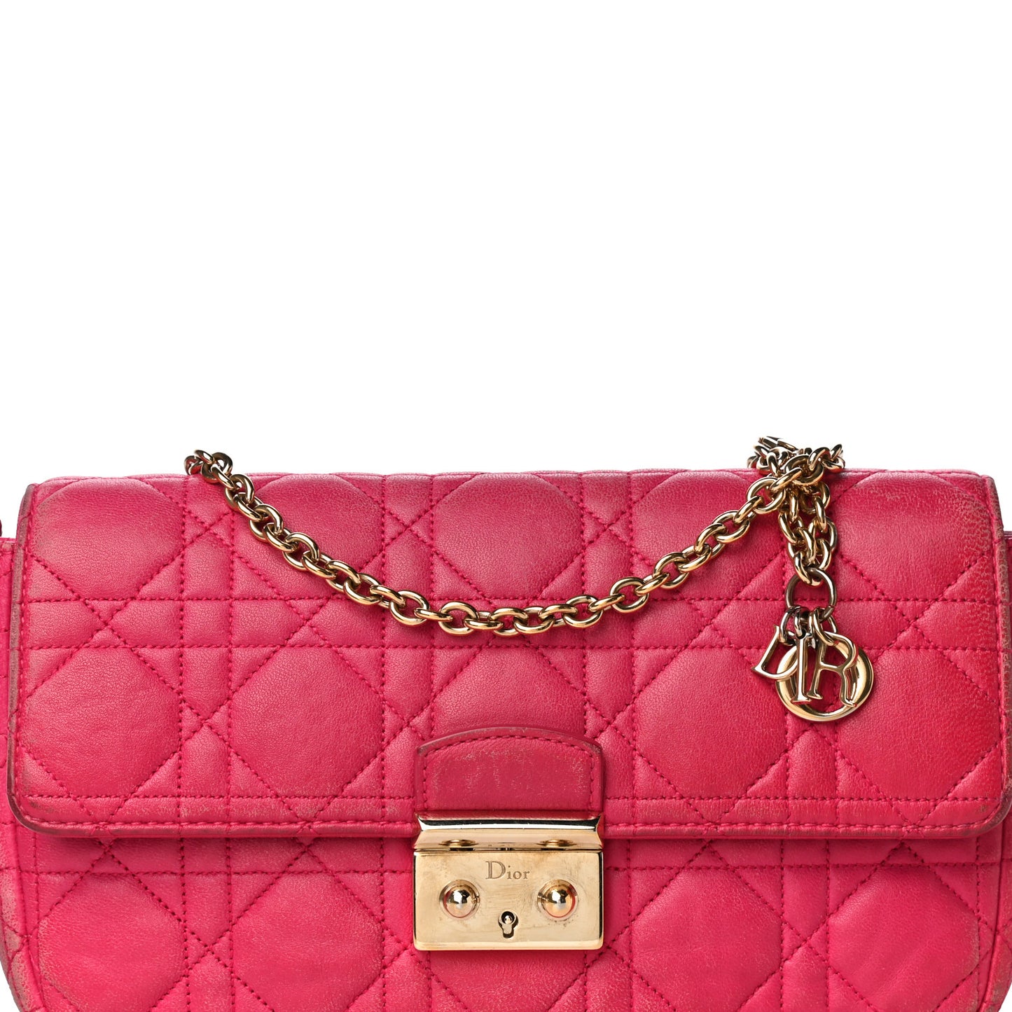 Lambskin Cannage Miss Dior Promenade Pouch Fuchsia