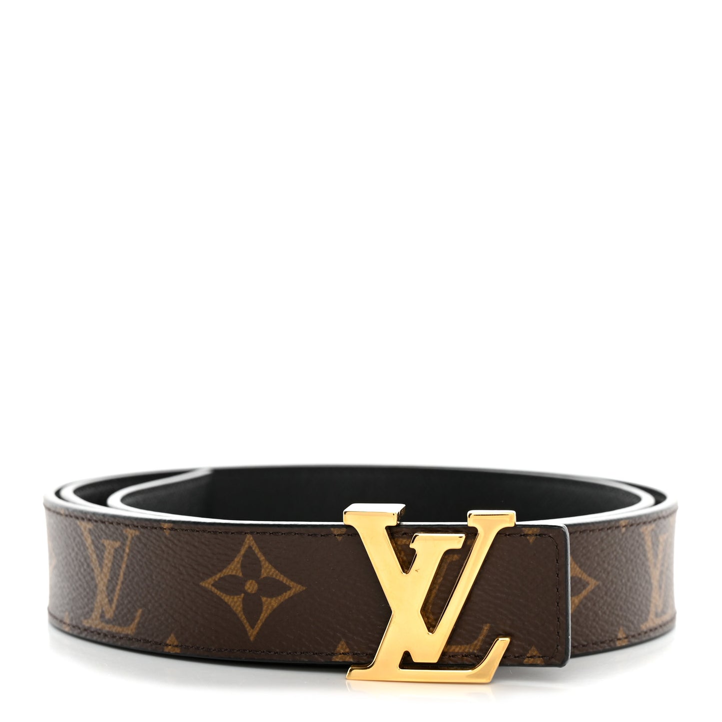 Calfskin Monogram 30mm LV Initiales Reversible Belt 95 38 Black