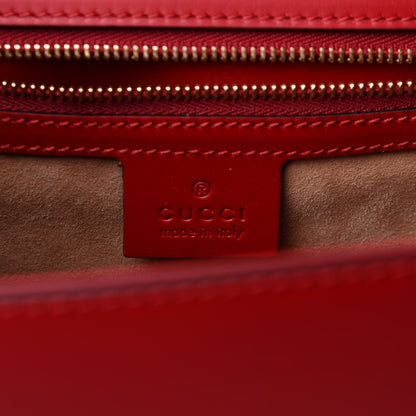 Gucci Calfskin Medium Sylvie Top Handle Bag Hibiscus Red 6 of 10