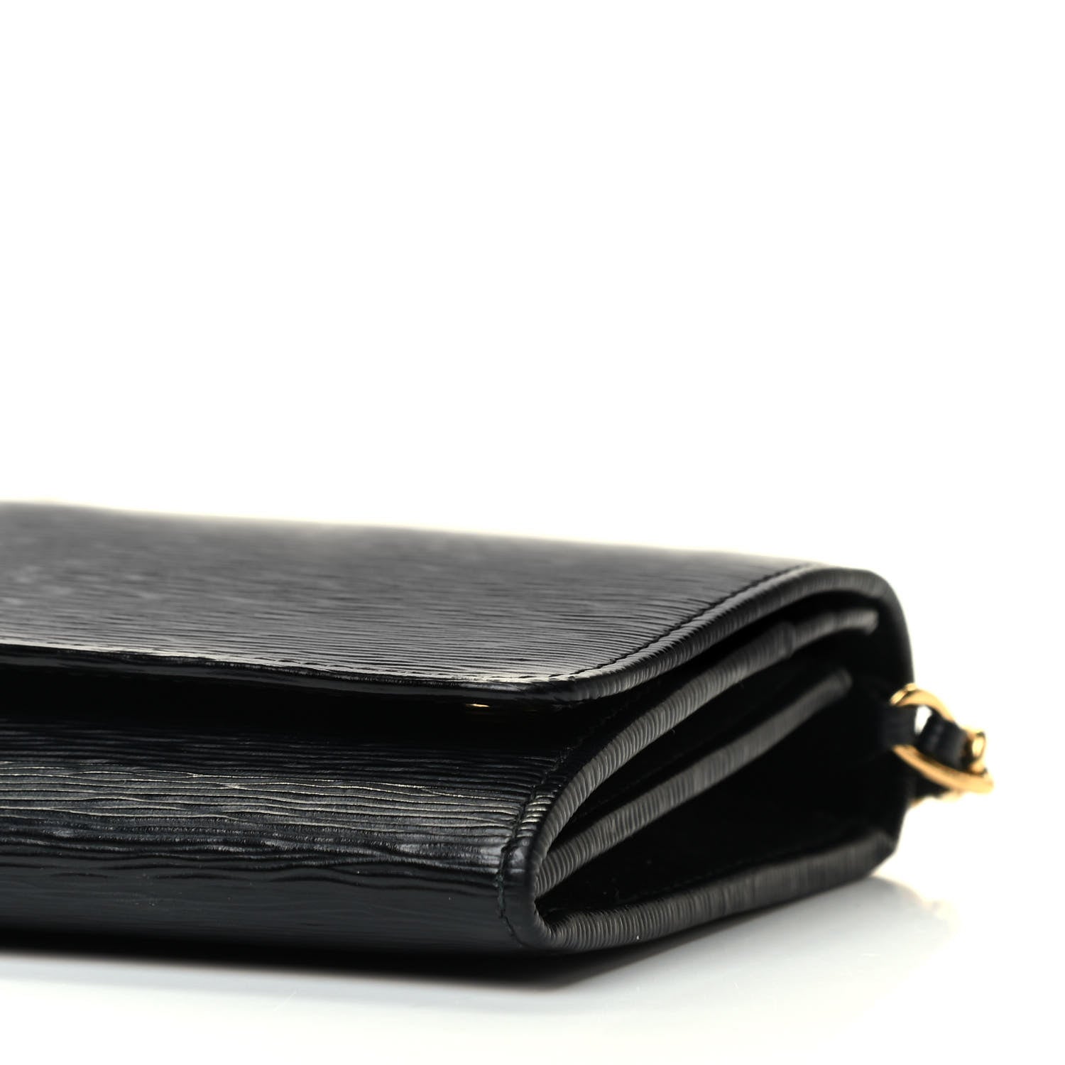 Prada Vitello Move Metal Oro Chain Wallet Black 8 of 8