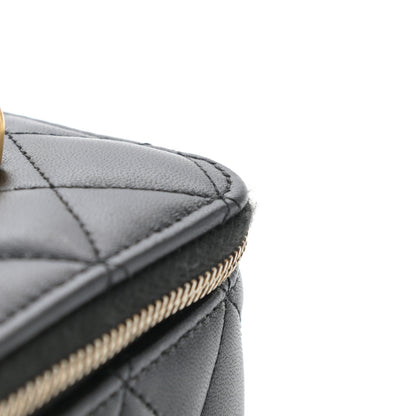 Chanel Lambskin Quilted Small Top Handle Vanity Case With Chain Black 10 of 11