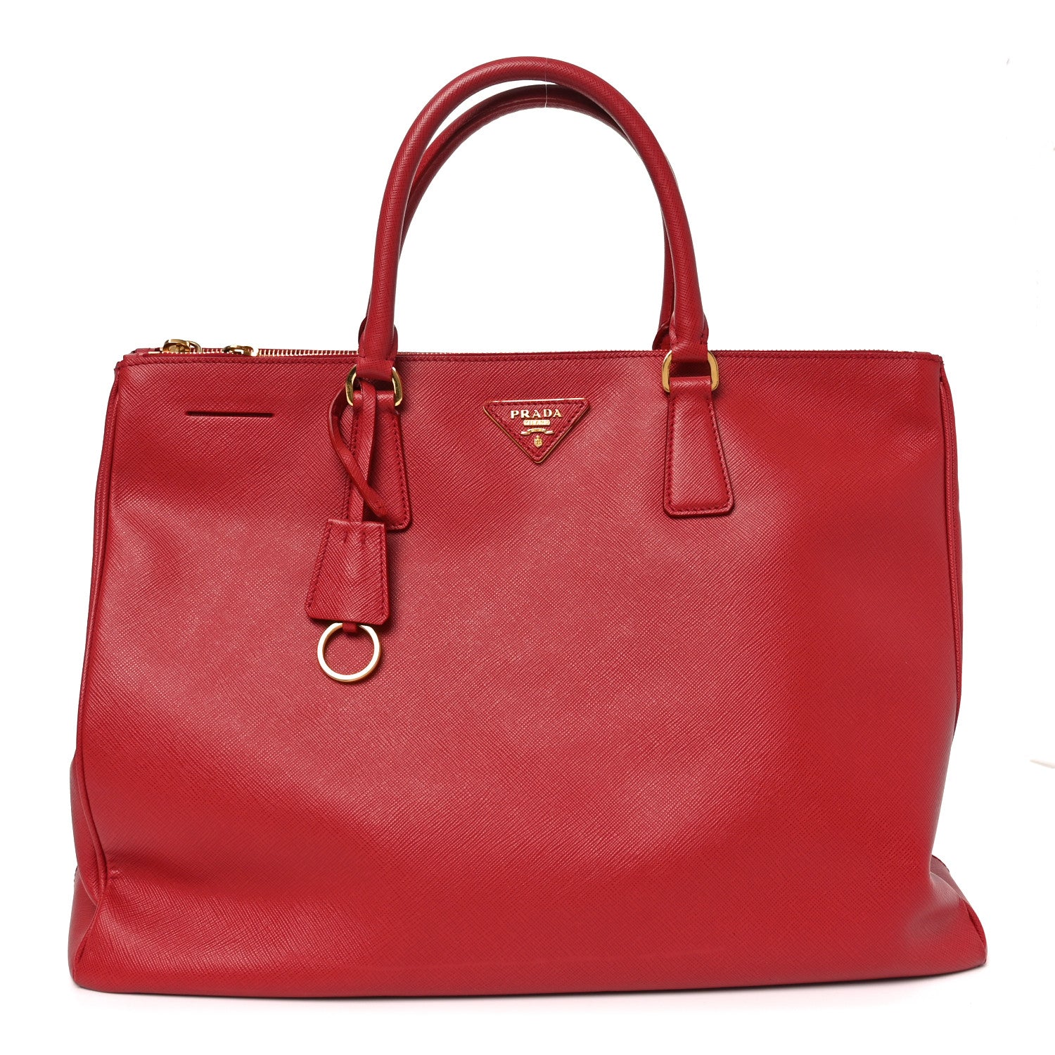Prada Saffiano Lux Extra Large Galleria Double Zip Tote Fuoco 1 of 9