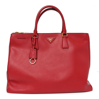 Prada Saffiano Lux Extra Large Galleria Double Zip Tote Fuoco 1 of 9