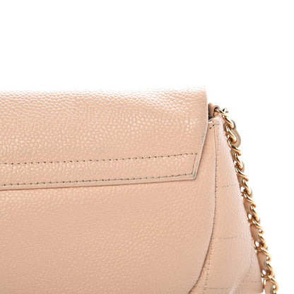 Chanel Caviar Half Moon Wallet On Chain Light Beige 11 of 16